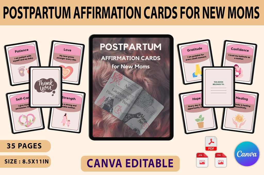 Postpartum Affirmation Cards for New Moms