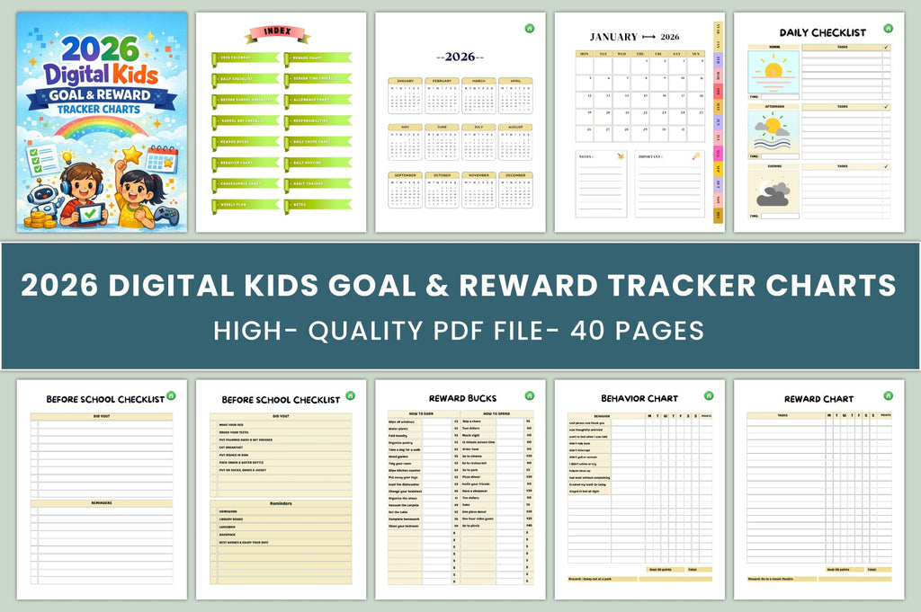 Kids Goal Reward Charts Planner