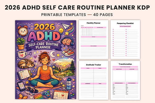 ADHD Self-Care Routine Planner printable self-care planner cover