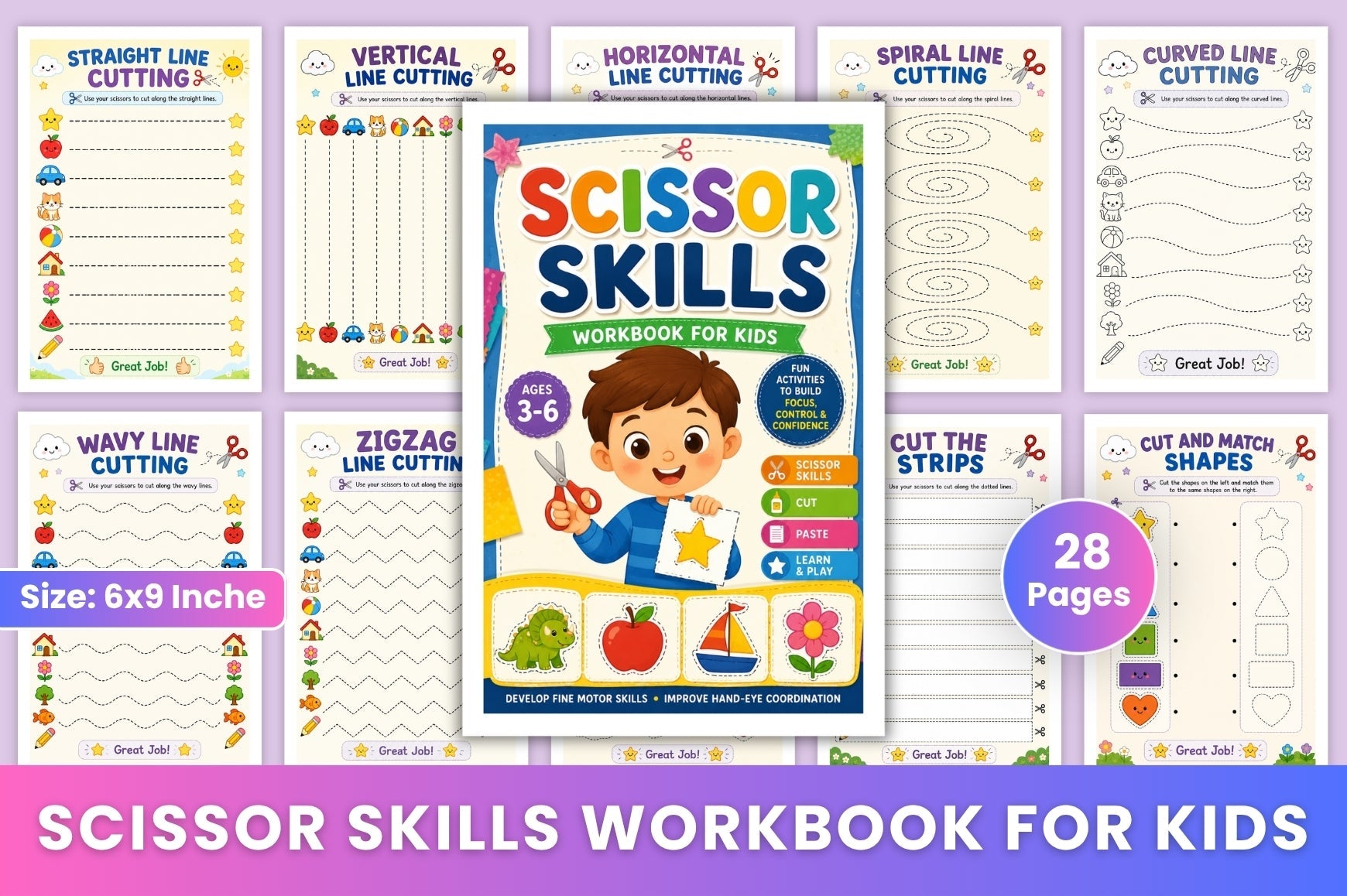 Scissor Skills For Kids Workbook