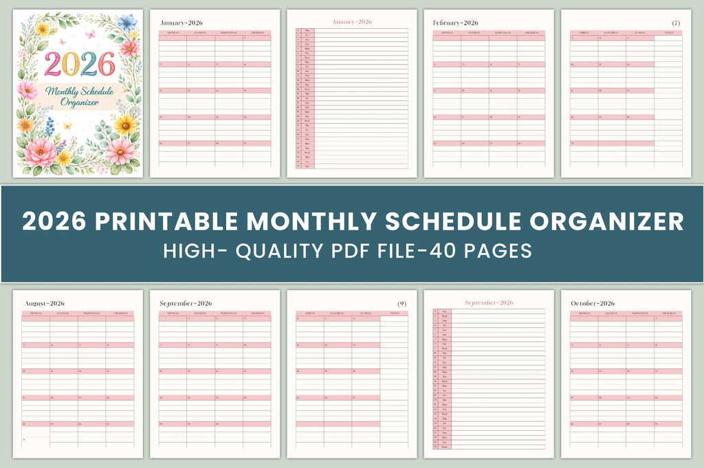 Monthly Schedule Planner