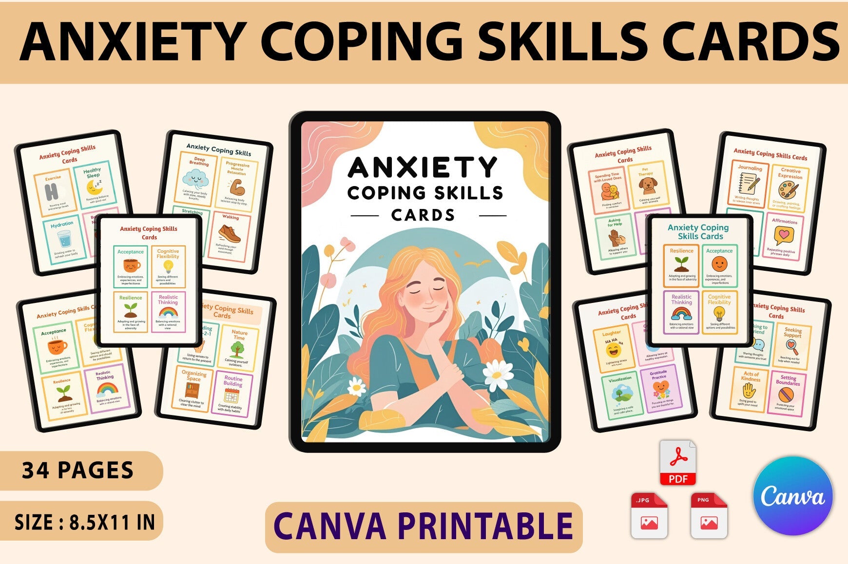 Anxiety Coping Skills Cards