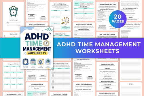 Adhd Time Management Worksheets Workbook