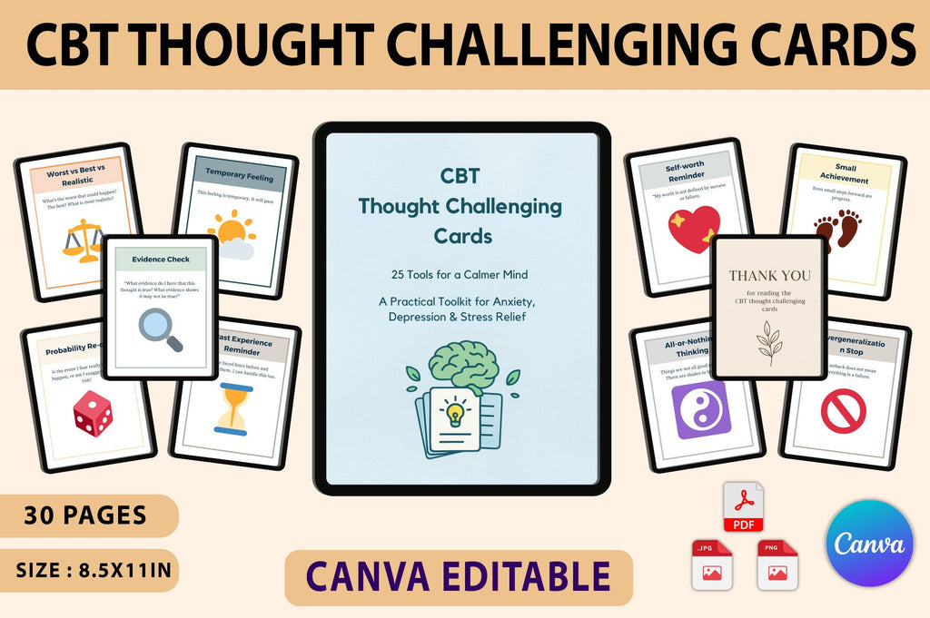 CBT Thought Challenging Cards