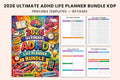Ultimate ADHD Life Planner printable digital planner cover