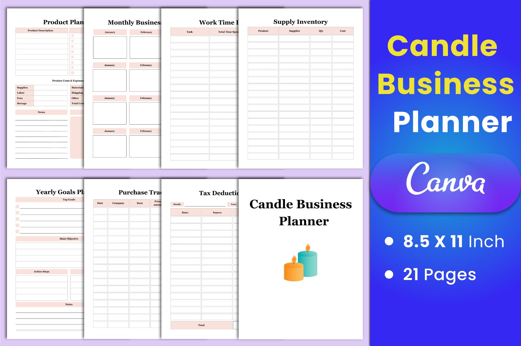 Candle Business Planner Template