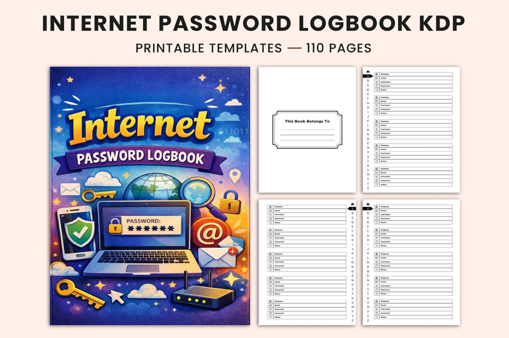 Internet Password Planner with Tabs