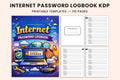 Internet Password Planner with Tabs