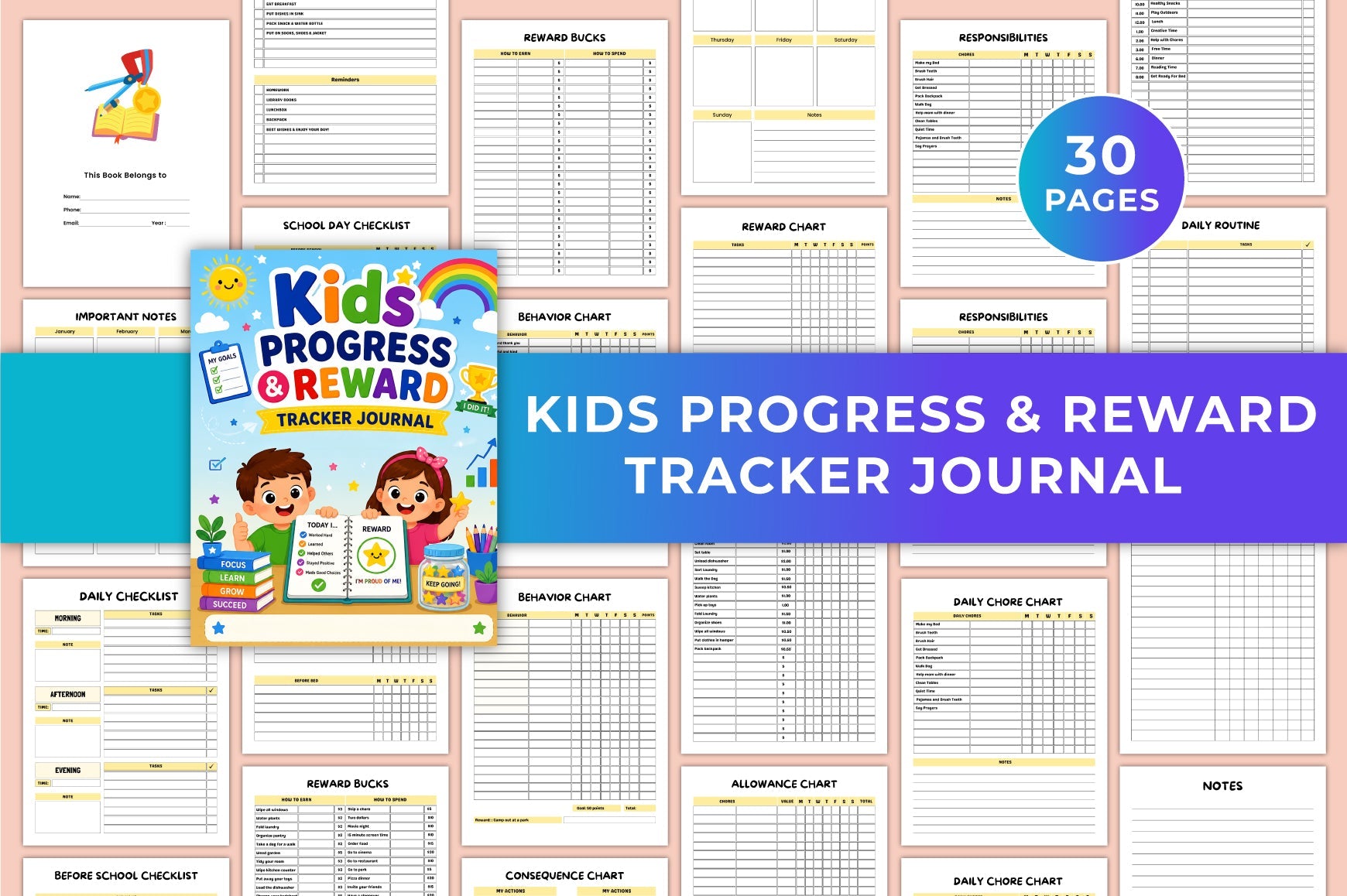 Kids Progress Reward Journal