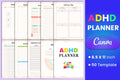 ADHD Printable Planner cover with printable planning and organization pages