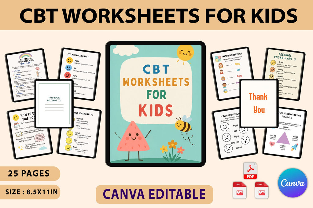 CBT Worksheets for Kids Planner