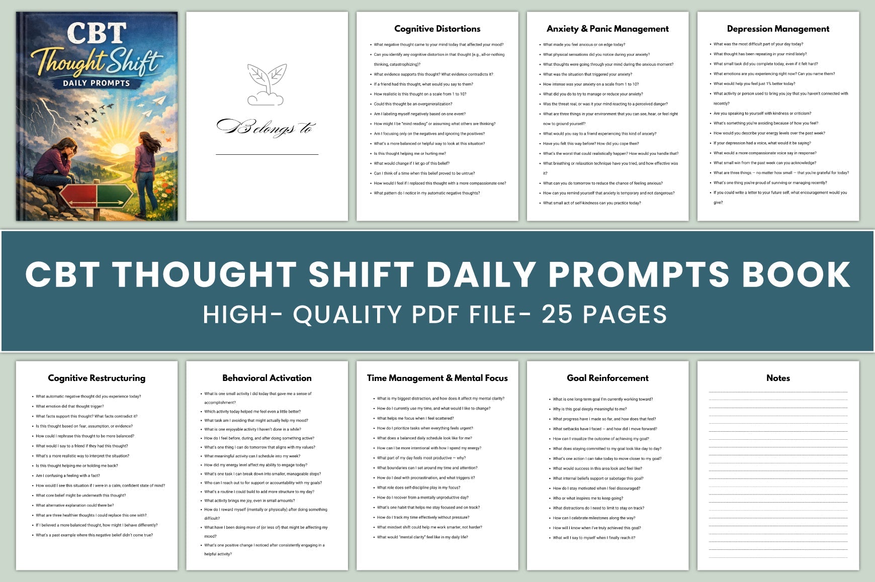 CBT Thought Shift Daily Prompts