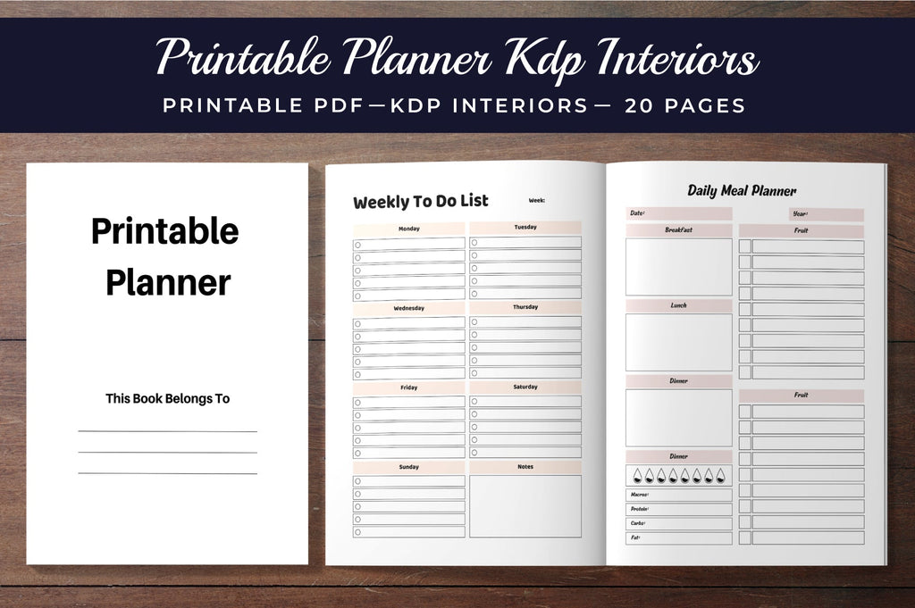 Printable Planner KDP Interior