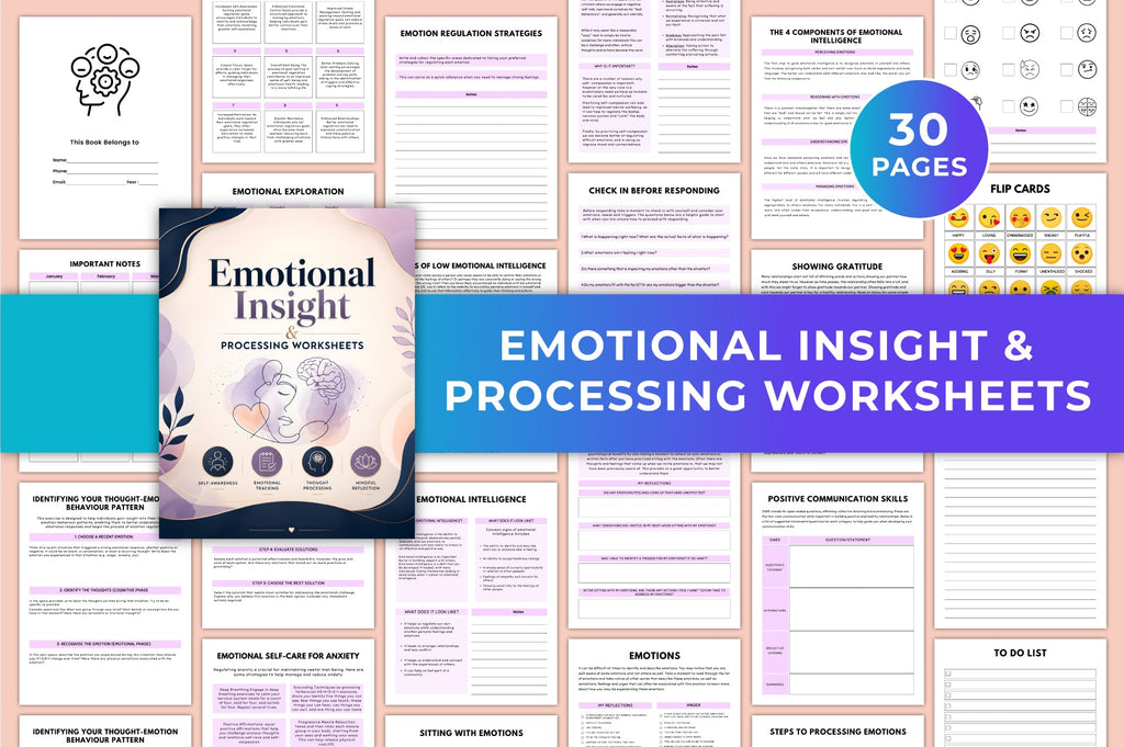 Emotional Insight Processing Worksheets Workbook
