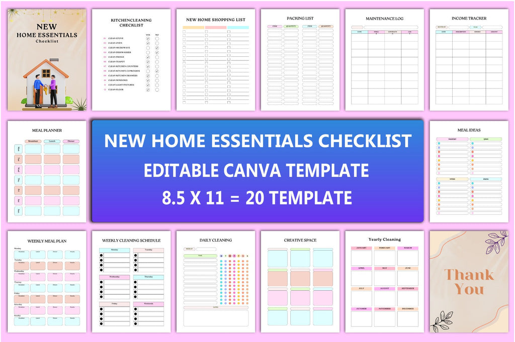 New Home Essentials Checklist Planner