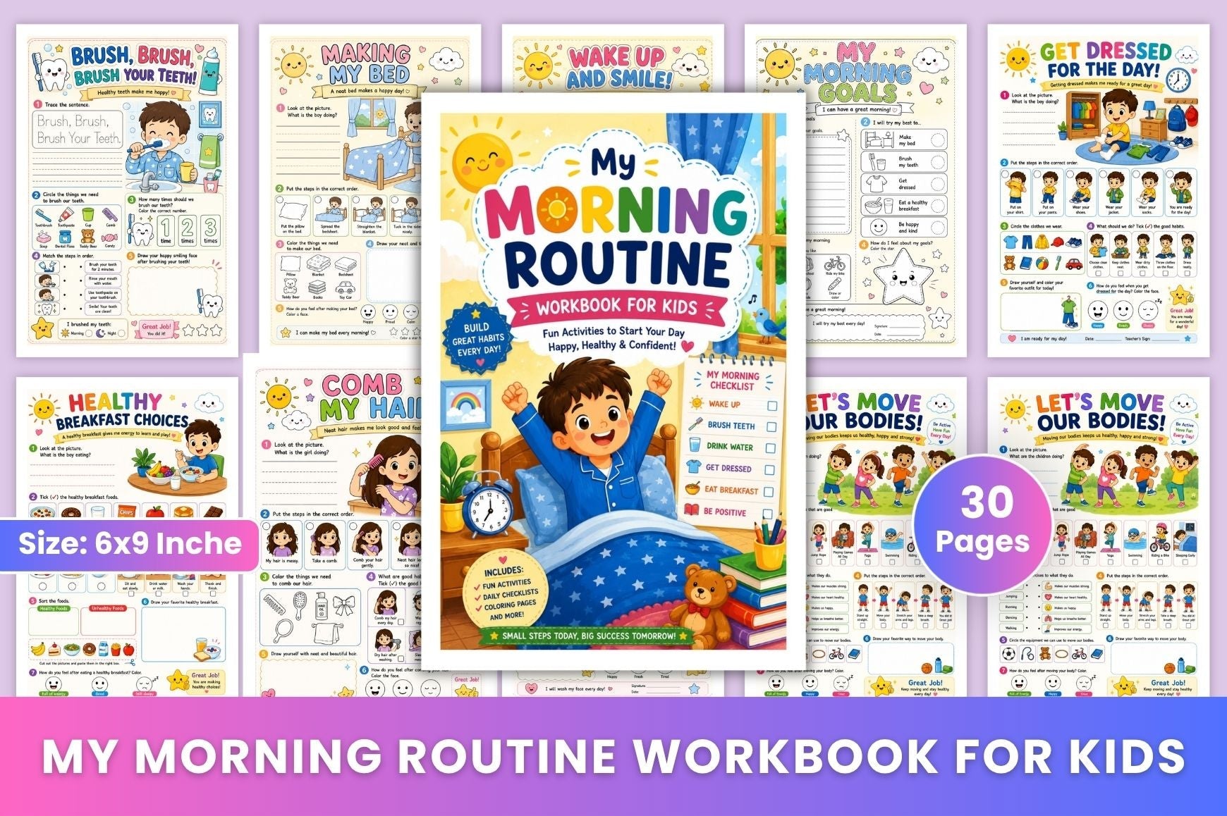 My Morning Routine For Kids Workbook