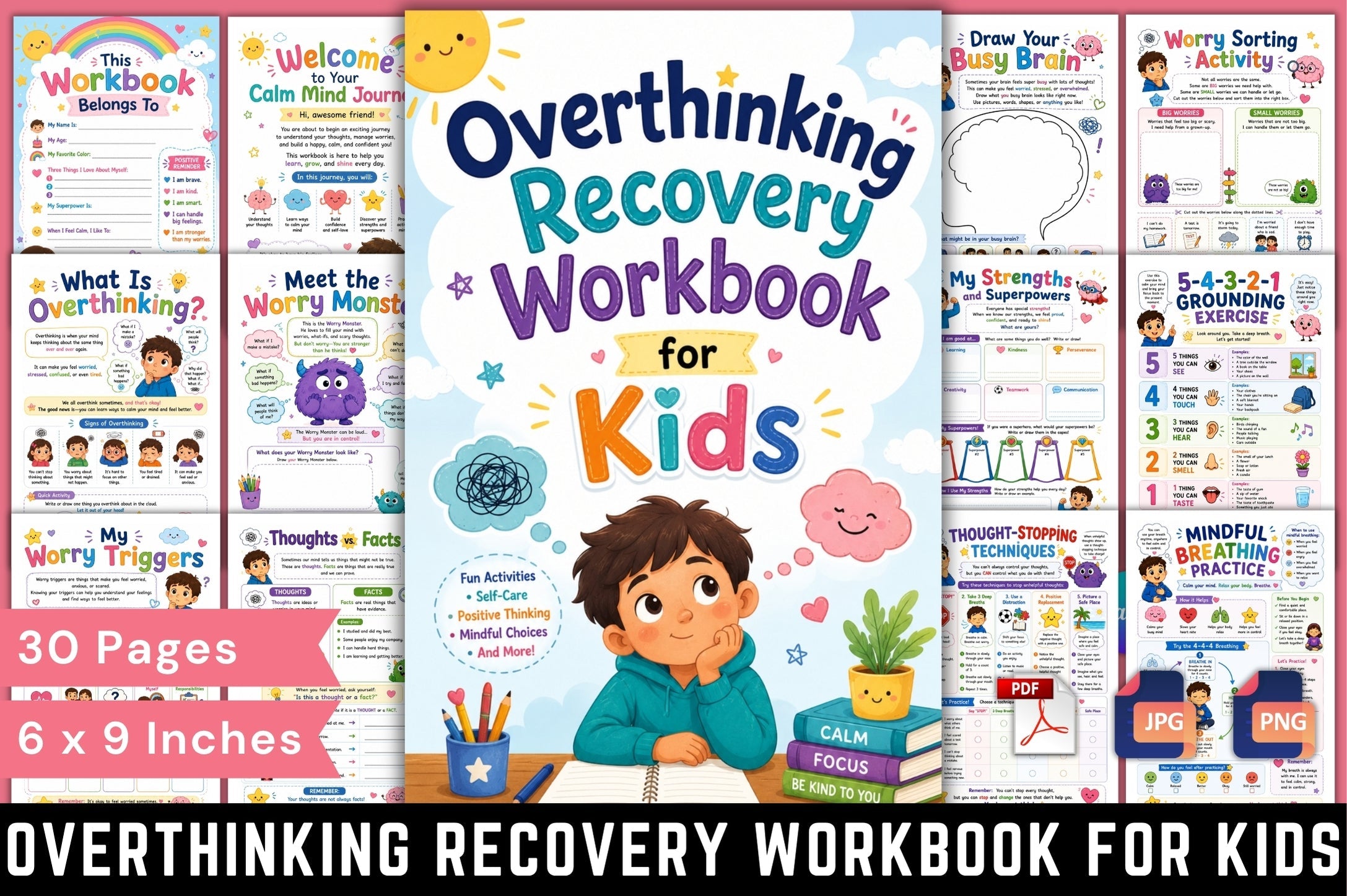 Overthinking Recovery For Kids Workbook