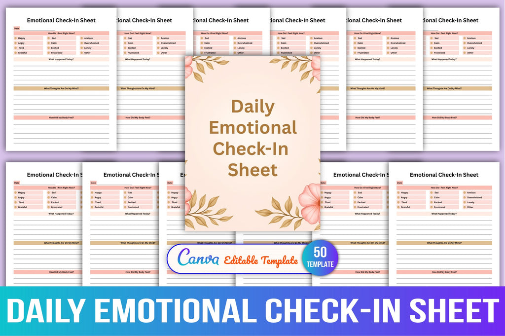 Daily Emotional Check-In Sheet Planner