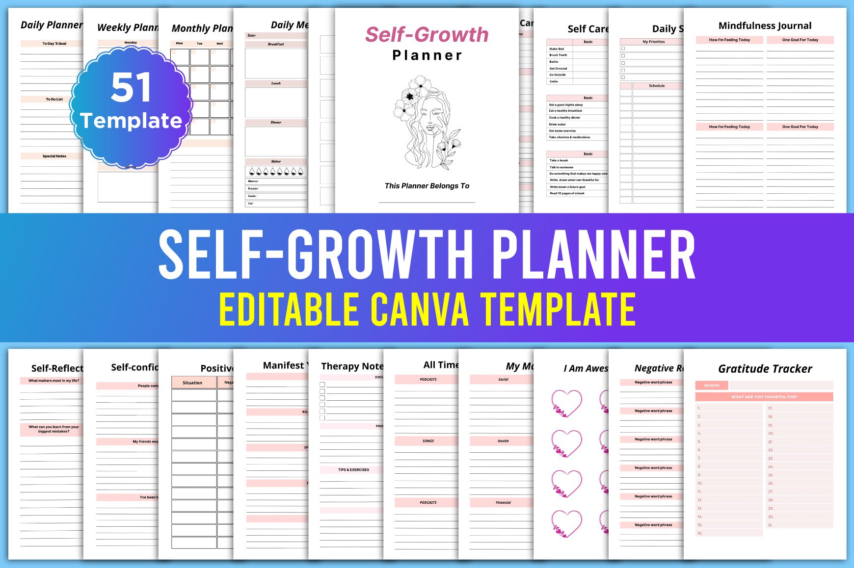 Editable Self-Growth Planner