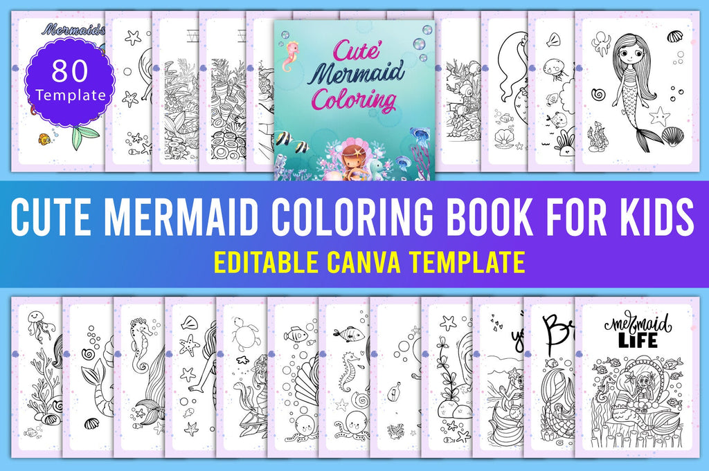 Cute Mermaid Coloring Book