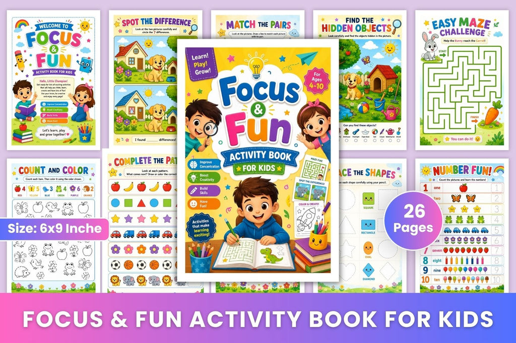 Focus Fun Activity For Kids Book