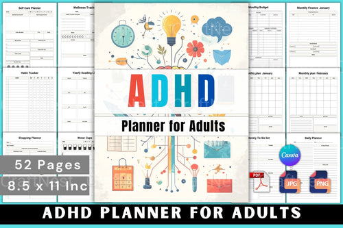 ADHD Printable Planner daily productivity and organization workbook