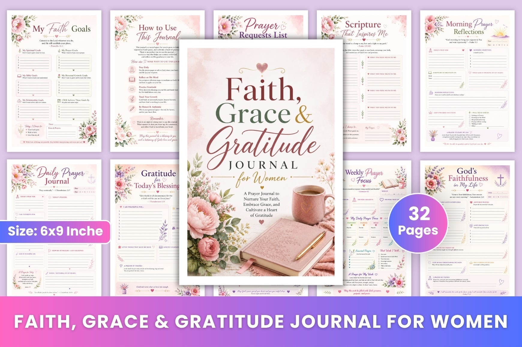 Faith Grace Gratitude For Women Journal