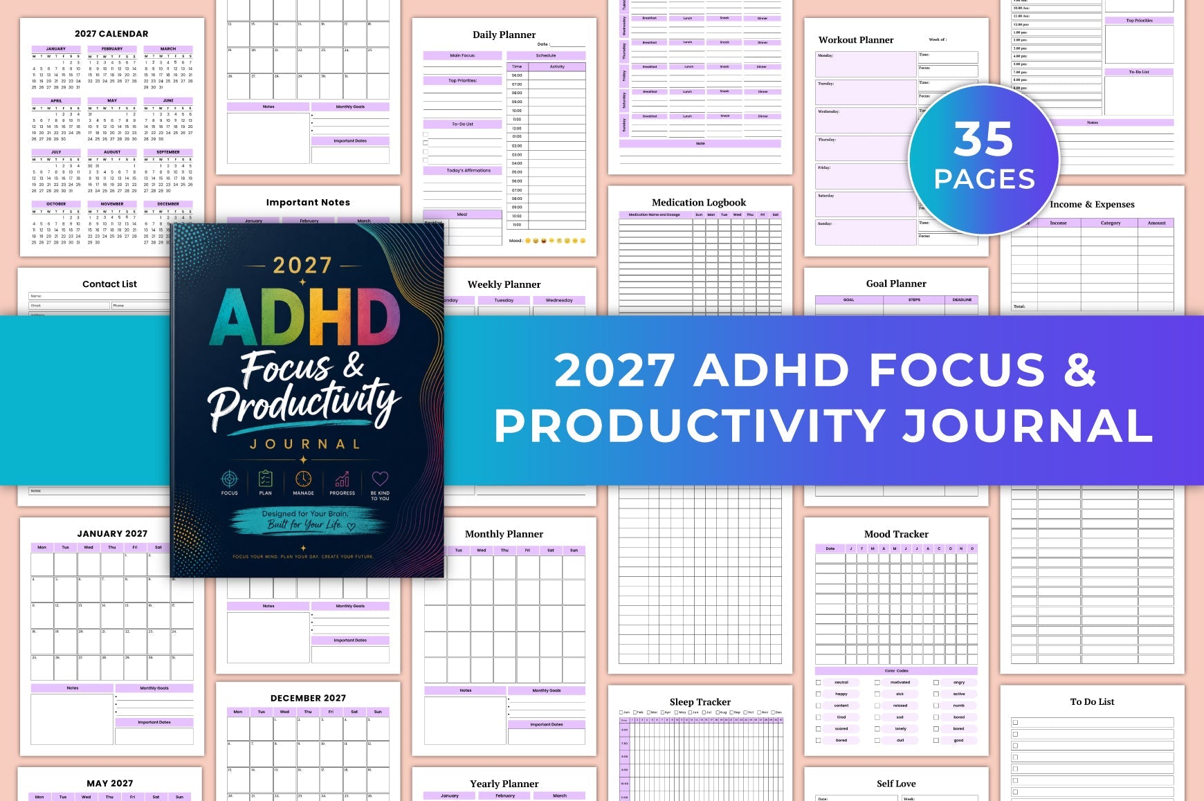 Adhd Focus Productivity Journal