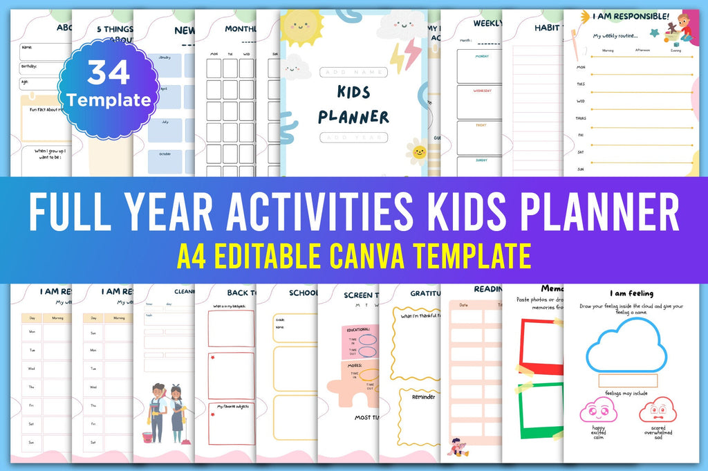 Yearly Activities Update Kids Planner
