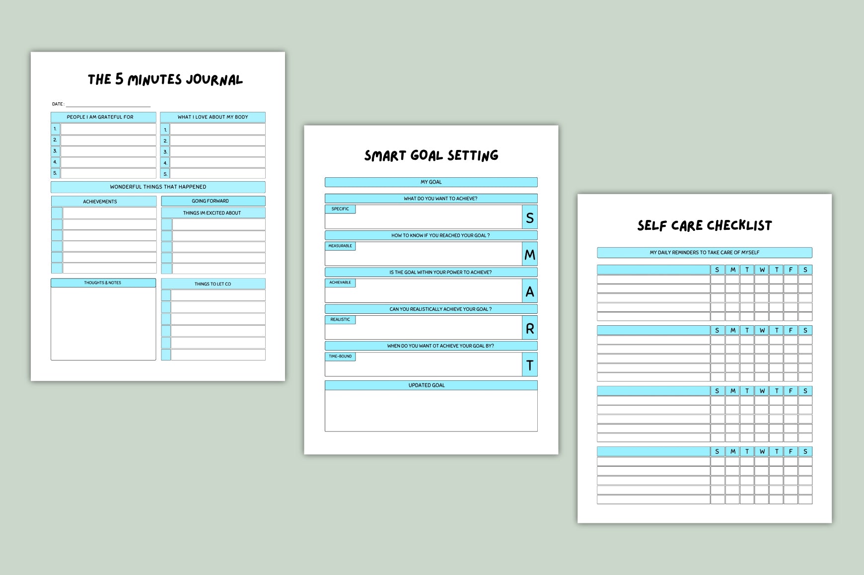 Calm Mind Self Care Journal