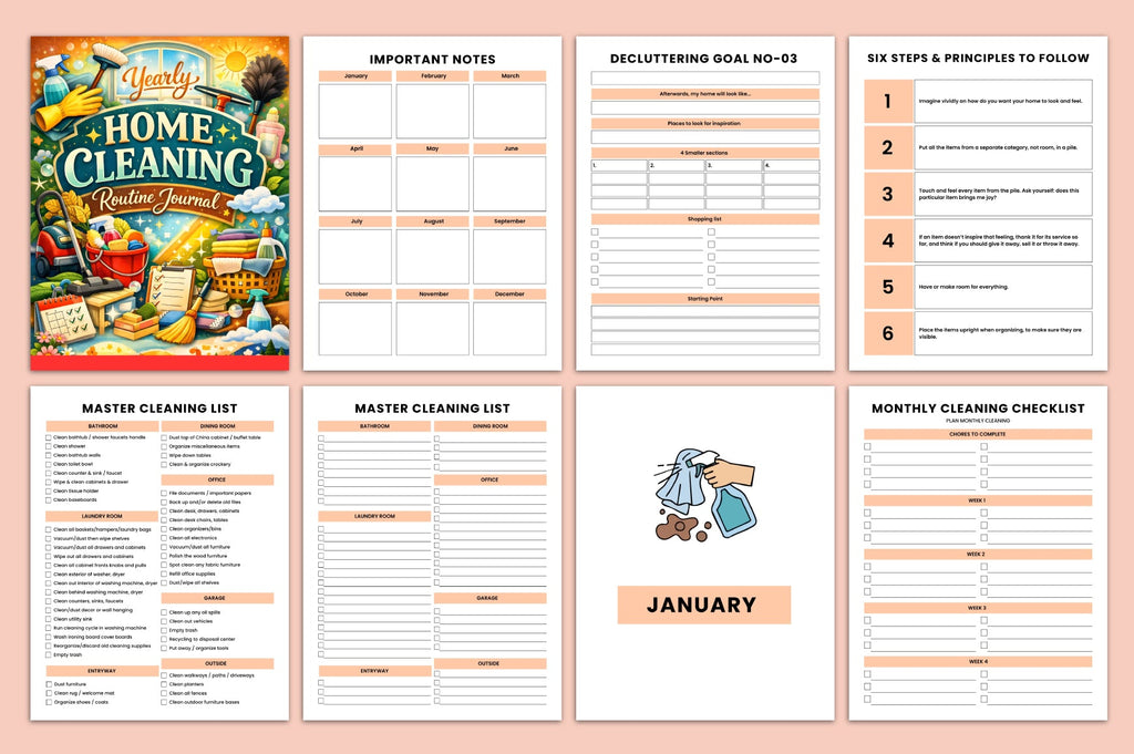 Yearly Home Cleaning Routine Journal