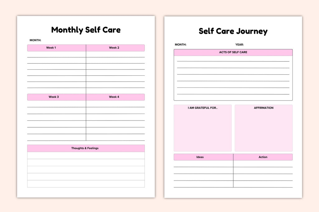 ADHD Self-Care Productivity Planner daily wellness and productivity worksheets