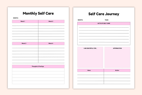 ADHD Self-Care Productivity Planner daily wellness and productivity worksheets