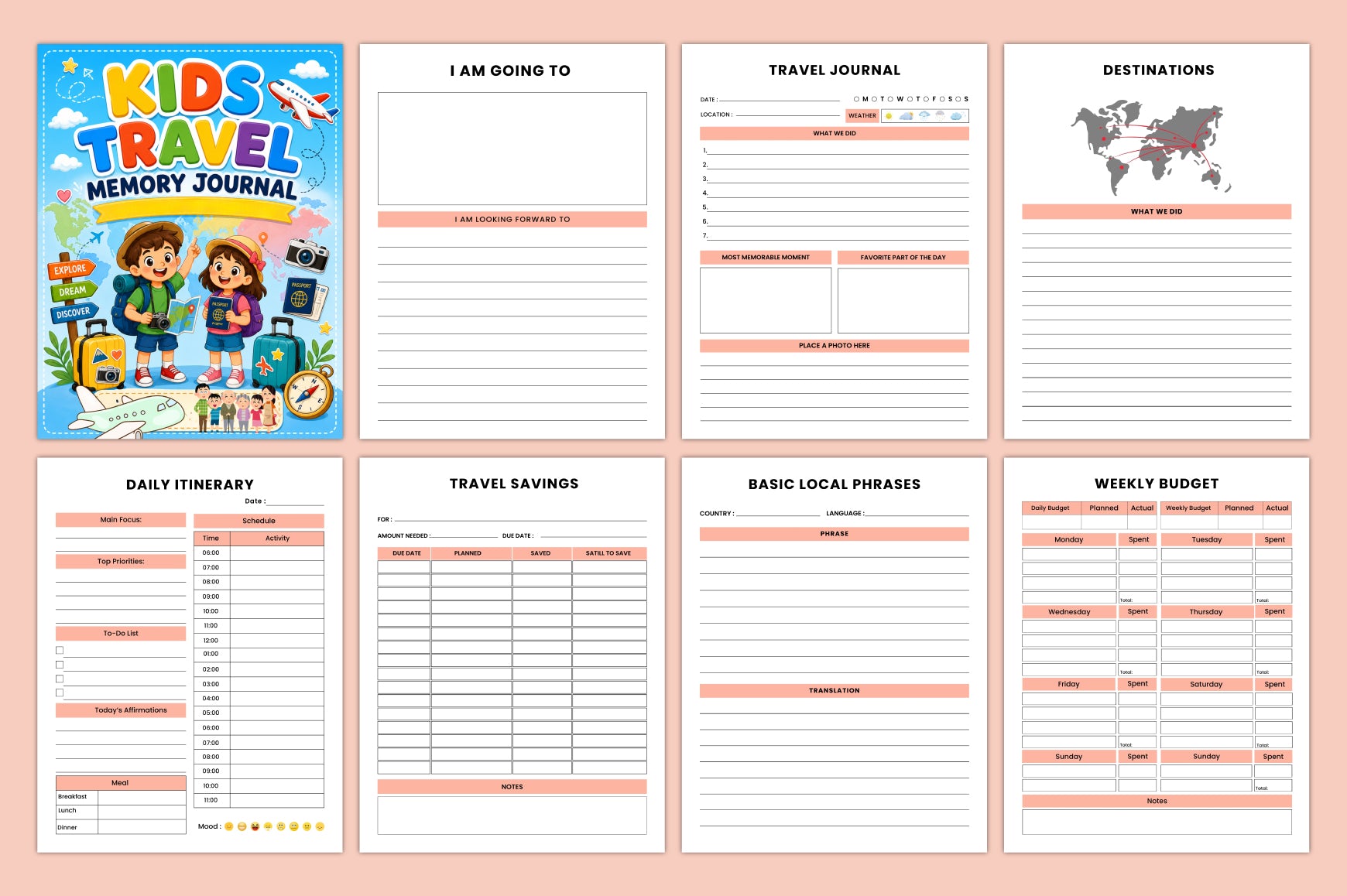 Kids Travel Memory Journal