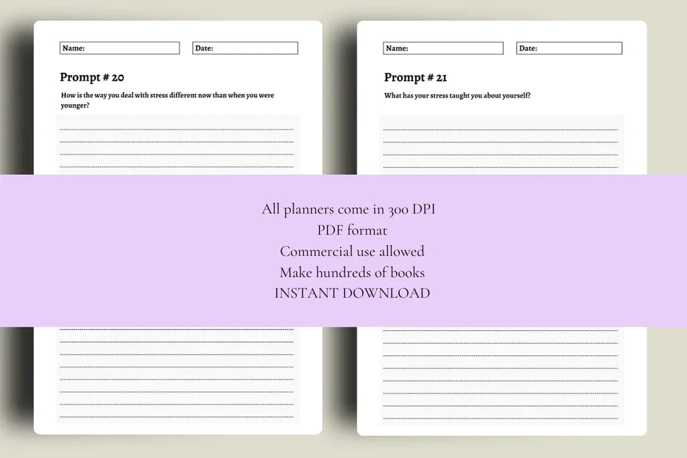 200 Mental Health Journal Prompts KDP Planner