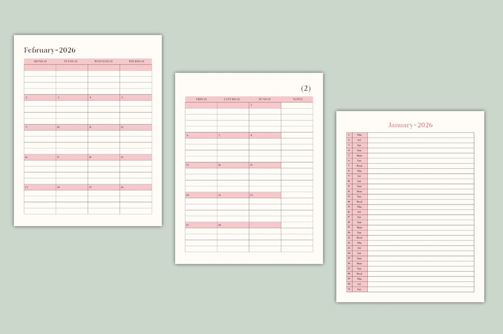 Monthly Schedule Planner