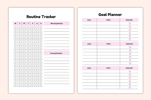 ADHD Self-Care Support Planner Worksheets