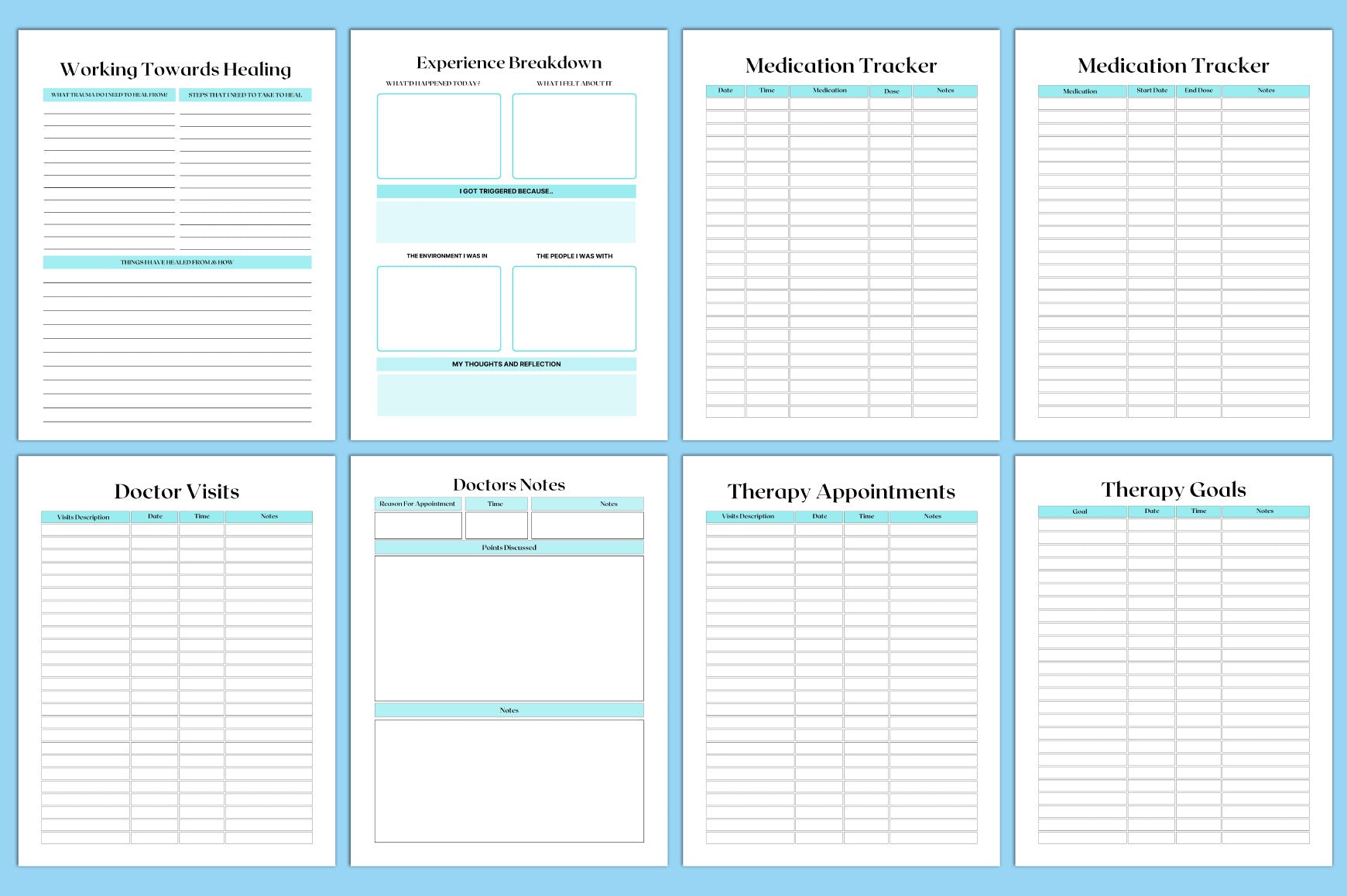 Bipolar Therapy Anxiety Planner
