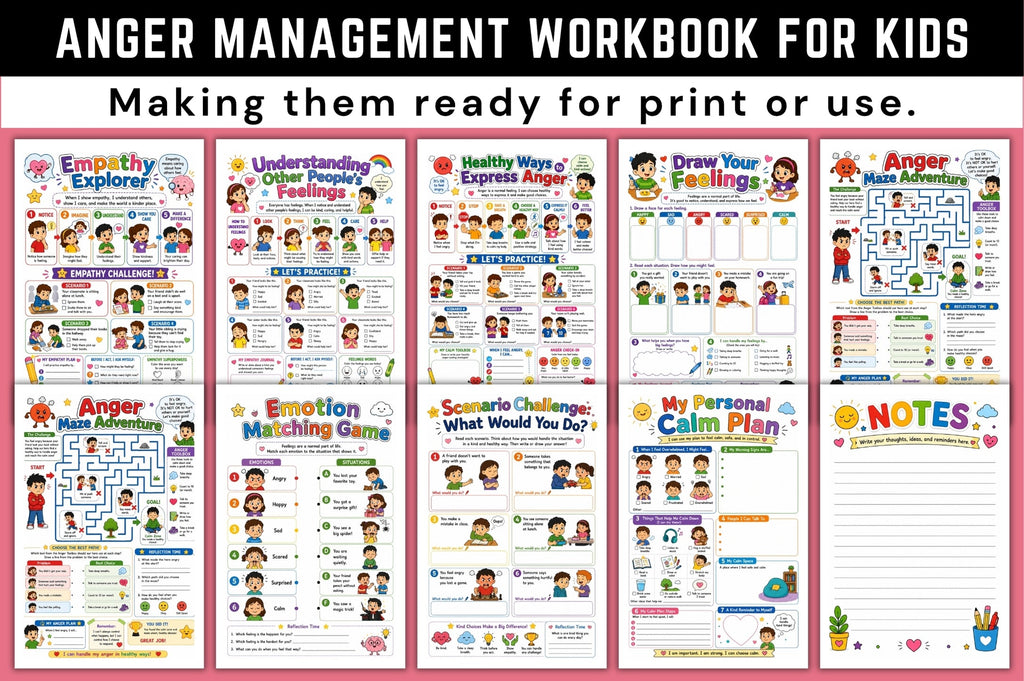 Anger Management For Kids Workbook