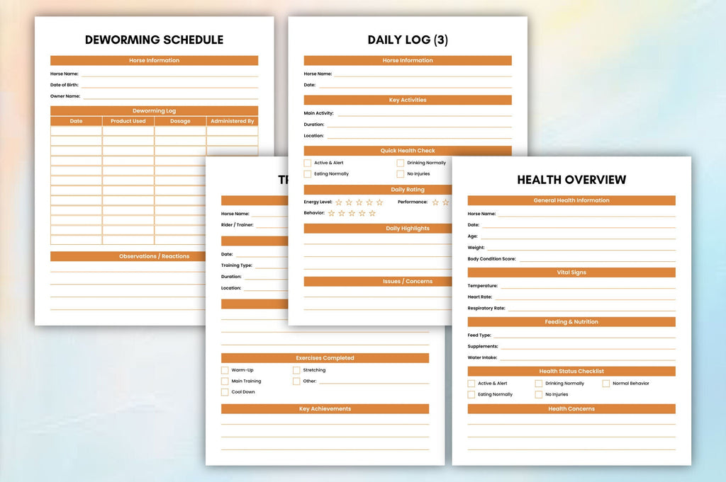 Horse Care Training Journal
