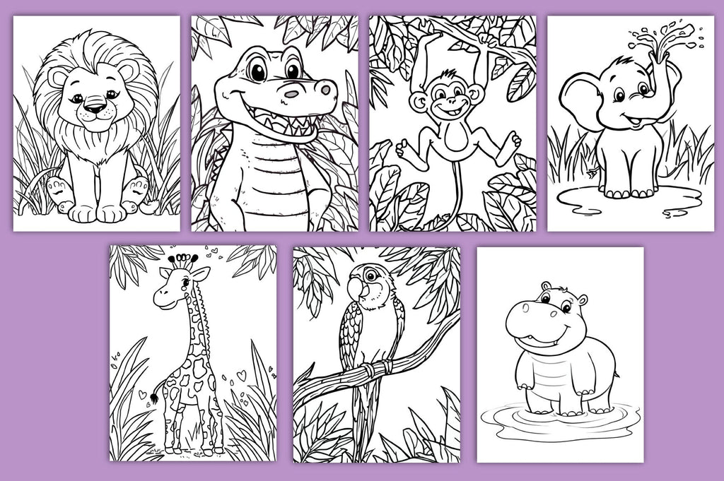 Bold Jungle Animal Coloring Book