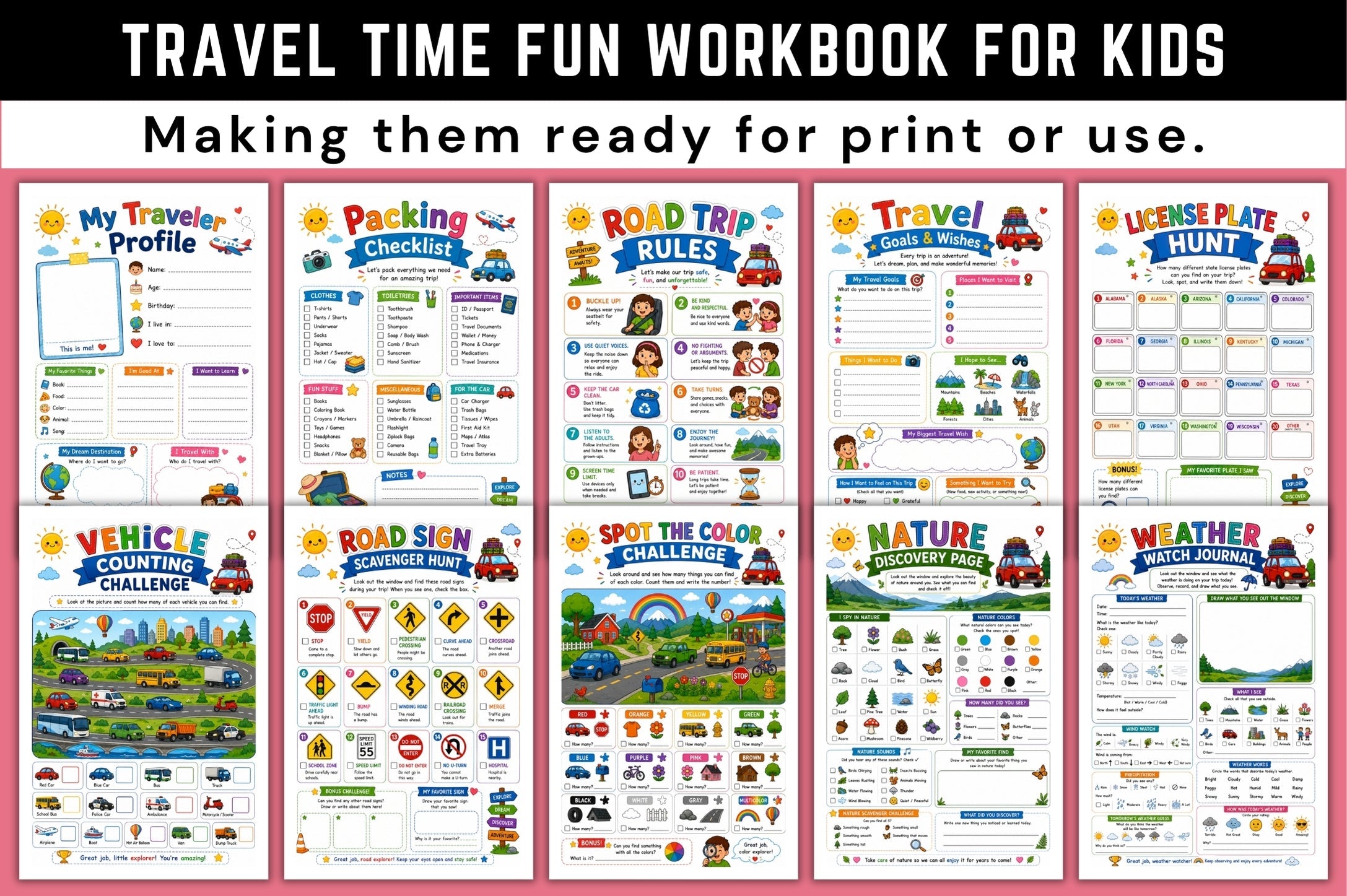 Travel Time Fun For Kids Workbook