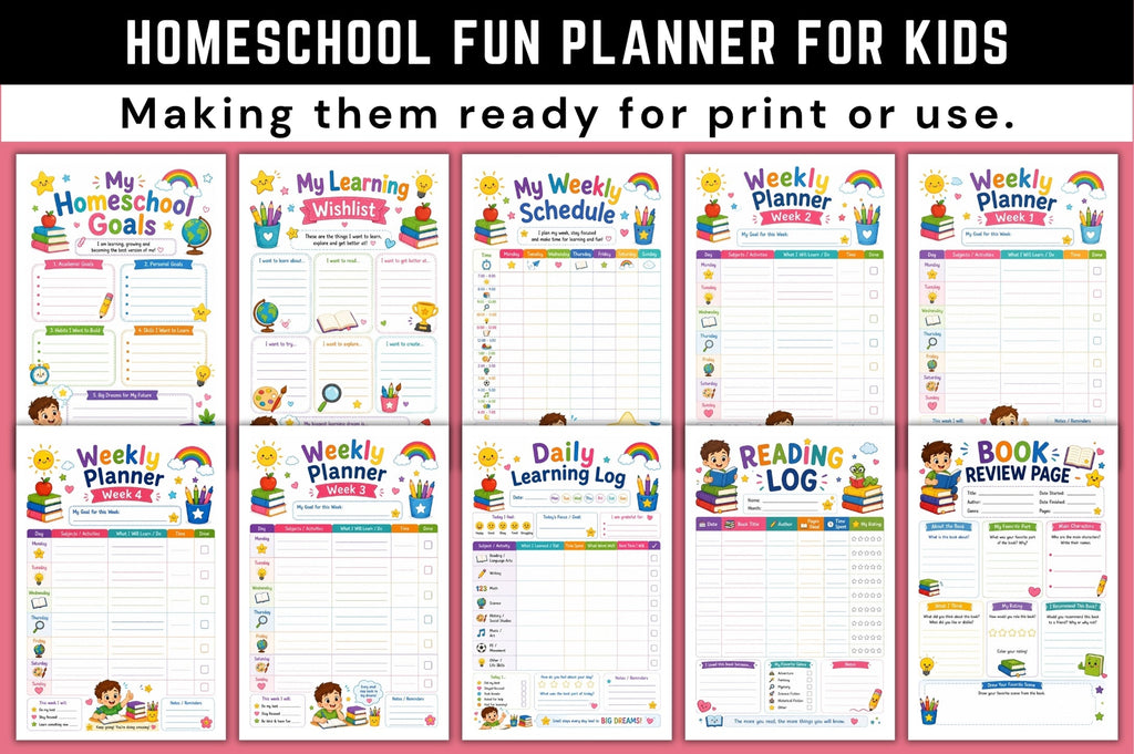 Homeschool Fun For Kids Planner