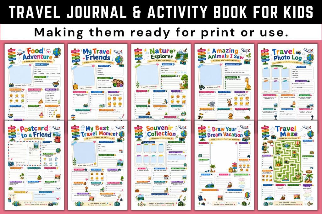 Travel Activity For Kids Journal