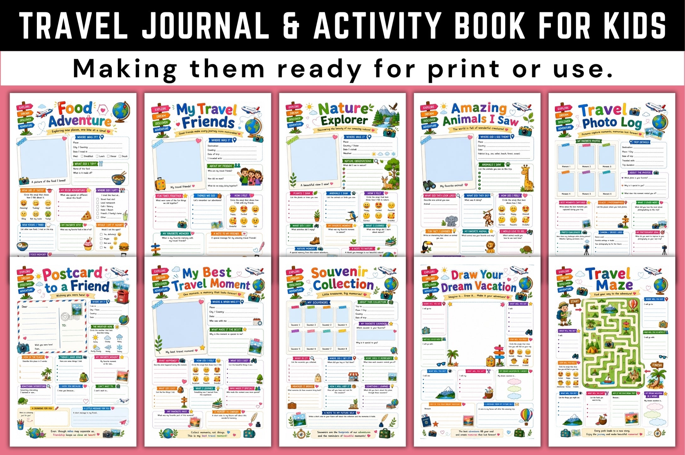 Travel Activity For Kids Journal