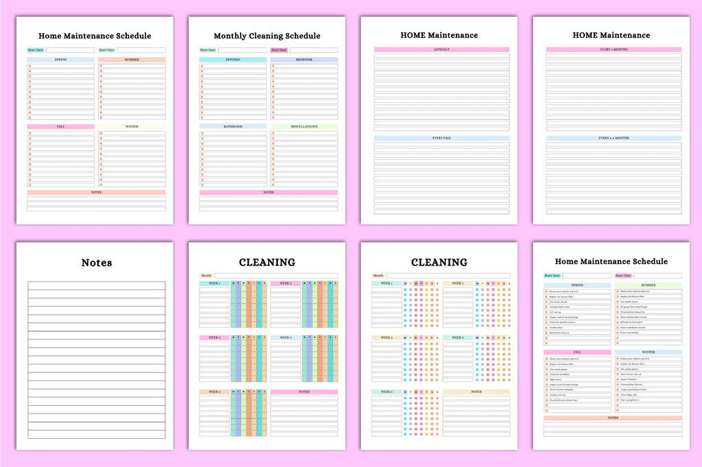 ADHD Cleaning Planner for Effective Organization Worksheets
