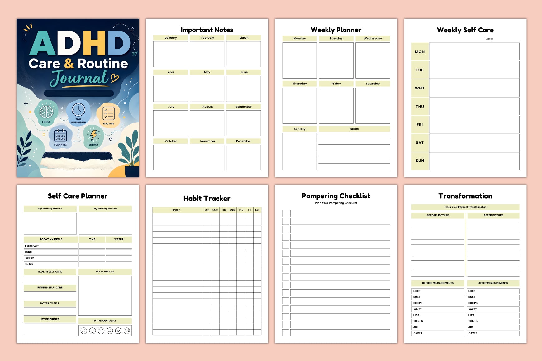 Adhd Care Routine Journal