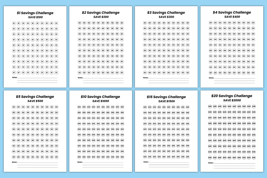 Money Saving Challenge Digital Planner