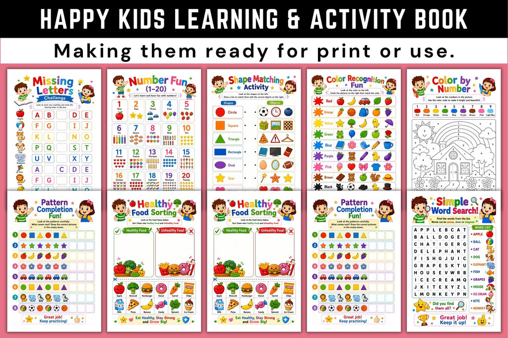 Happy Kids Learning Activity Book