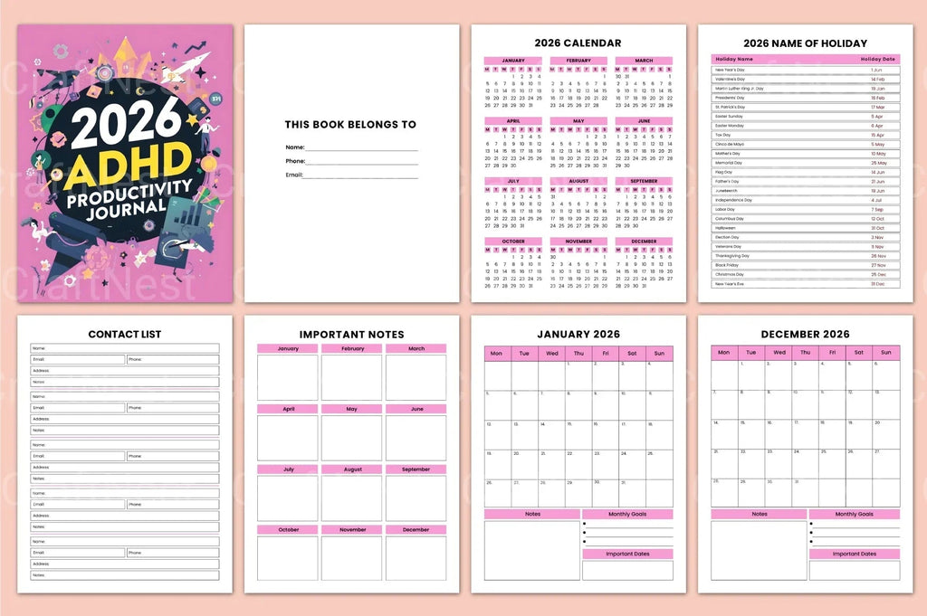 ADHD Printable Planner focus improvement and planning guide